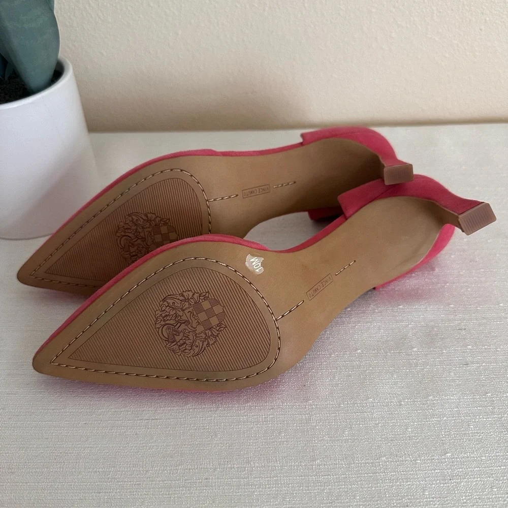 Vince Camuto Renny Geranium Pink Suede Pointed Toe D’orsay Pumps Women’s 10M - Picture 13 of 13